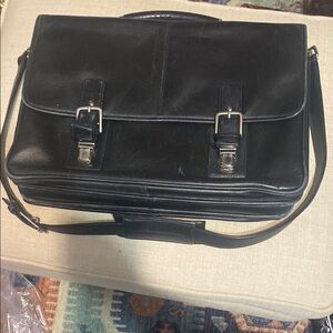 Black Coach Leather  Briefcase